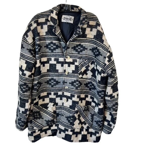 Vintage Aztec Patterned Wool Blazer - Picture 1 of 16